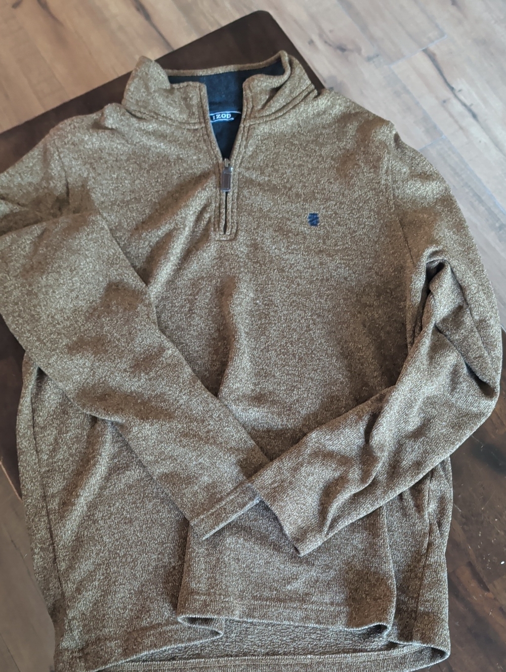 Izod Men's Brown Heathered Half-Zip Sweater
